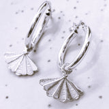 SANTIAGO Mini Hoops with Shell Pendants - 16mm