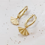 SANTIAGO Mini Hoops with Shell Pendants - 16mm