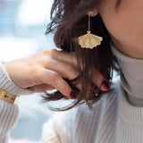 SANTIAGO Shell Big Pendant Earrings