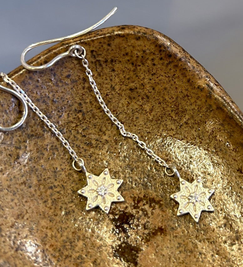 STAR*ina Long Pendant Earrings with Zirkonia