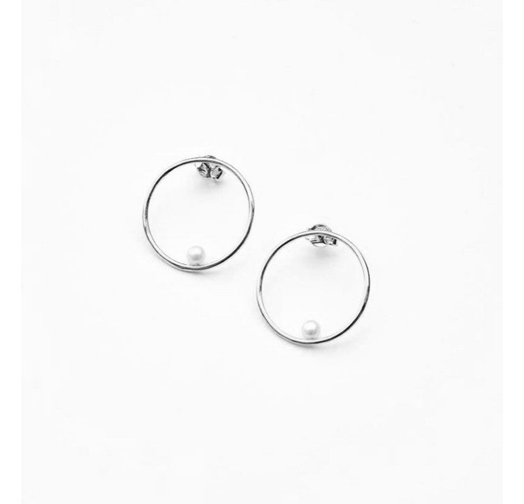 BILLABONG Circle Earrings with Pearl