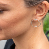 BILLABONG Circle Earrings with Pearl